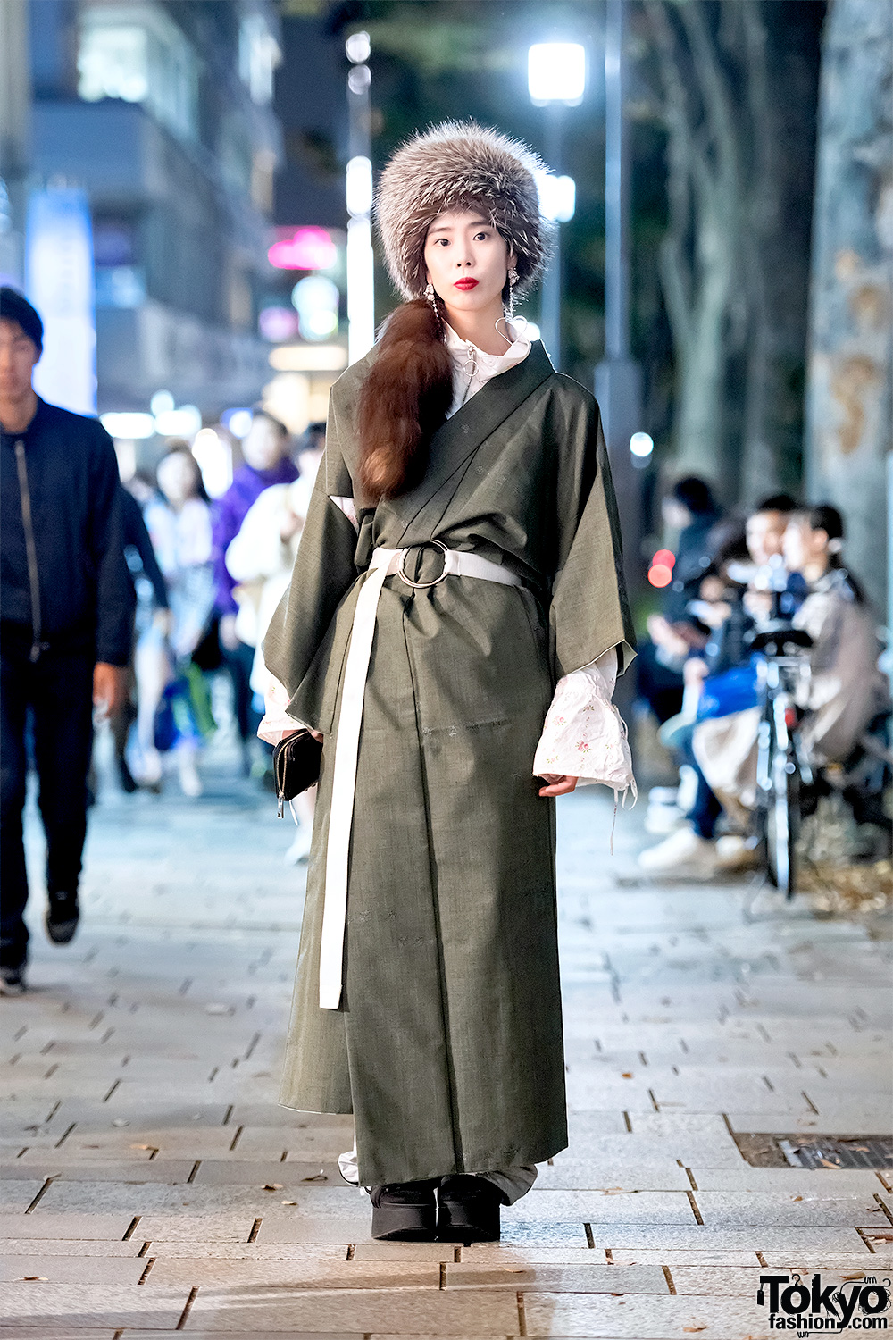 Japanese Kimono Coat, Little Sunny Bite, Kappa & Platform Sandals in Harajuku