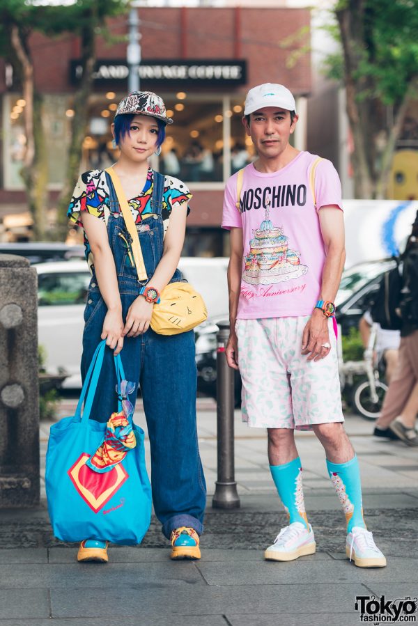 Harajuku Duo in Printed & Pastel Street Fashion w/ Paseos, Mint Neko, Yosuke, Super Lovers, G-Shock, Moschino, Galaxxxy, UNIF & Nicole Fujita x Puma