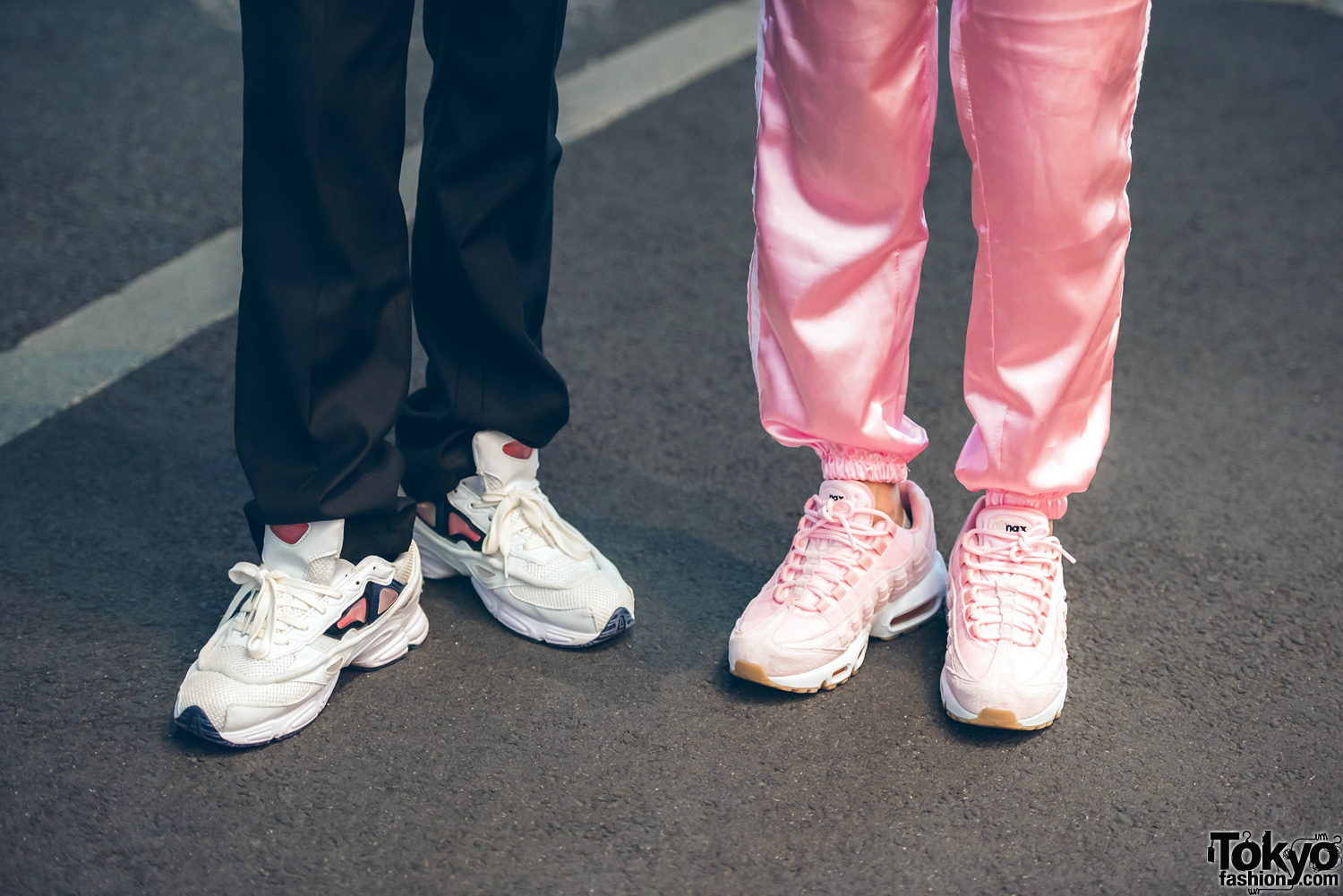 white and pink nike air max sneakers