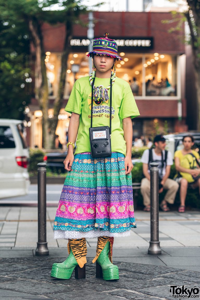 Harajuku Guy In Skirt Over Pants Vintage Fashion W Jeremy Scott Kinji Tokyo Fashion