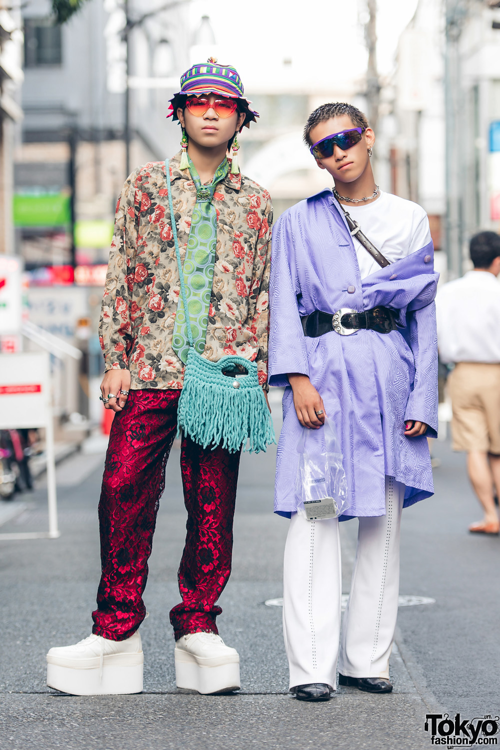 Harajuku Guys in Vintage Eclectic & Mixed Prints Fashion w/ Kinji, Penny's, Paul Smith & Versace