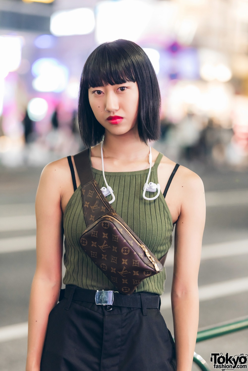 Harajuku Girl in Military Inspired Street Fashion w/ H&M, Rothco