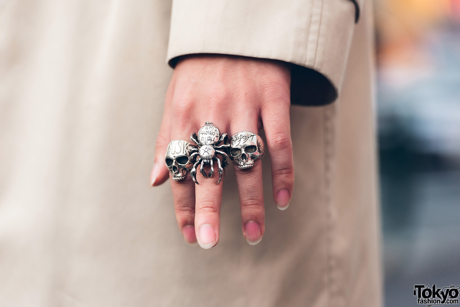 Tokyo Human Experiments Spider and Skulls Knuckle Rings – Tokyo 