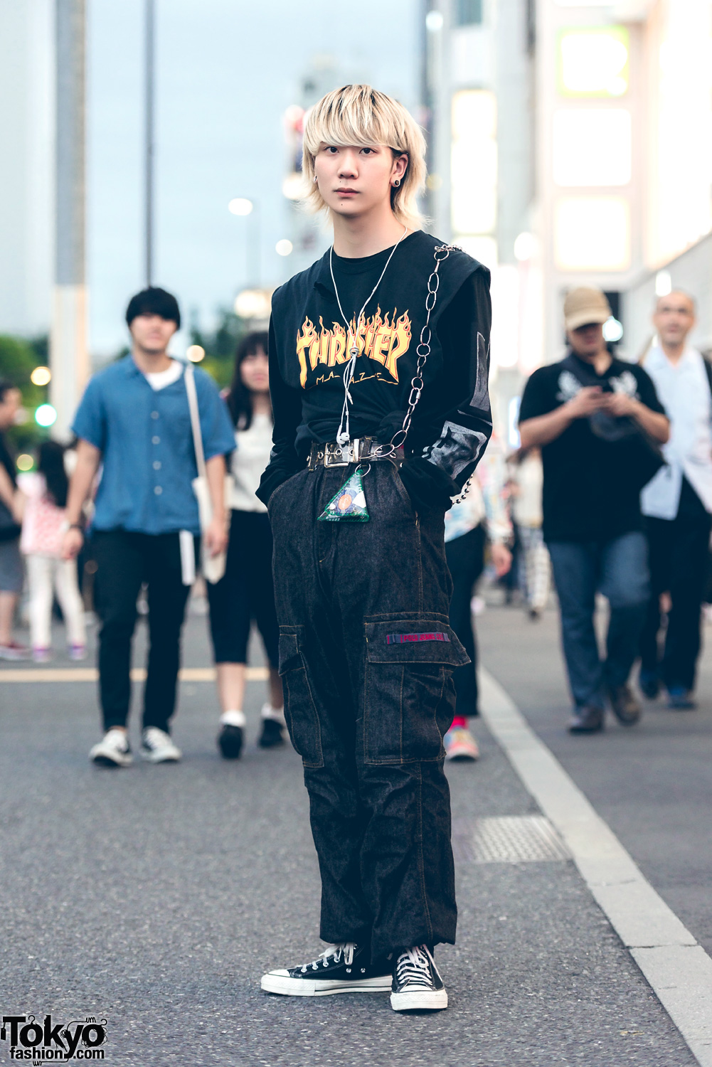 All Black Harajuku Streetwear w/ Caveat Emptor, Thrasher, Polo, Converse & Yuma Shimazaki