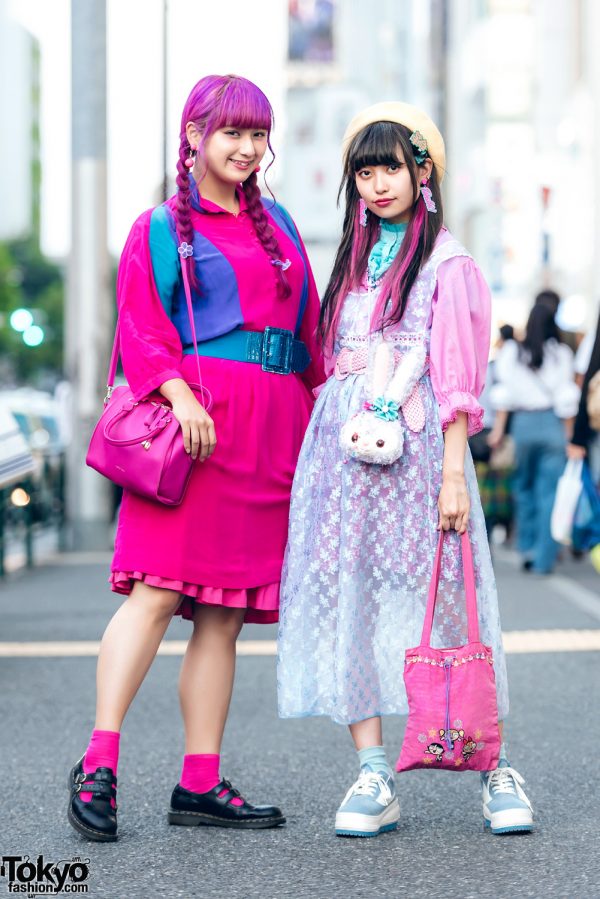 Harajuku Girls in Kawaii Pink & Pastel Fashion w/ RRR By Sugar Spot Factory, 6%DOKIDOKI, Kilo Shop, Disney, Dr. Martens, Question Mark & Coco Deal