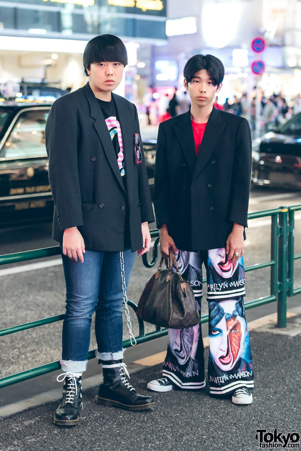 Harajuku Guys in Black Blazer Street Styles w/ Y's, Dog Harajuku, Odd Future, Converse, Dr. Martens, Supreme & Louis Vuitton