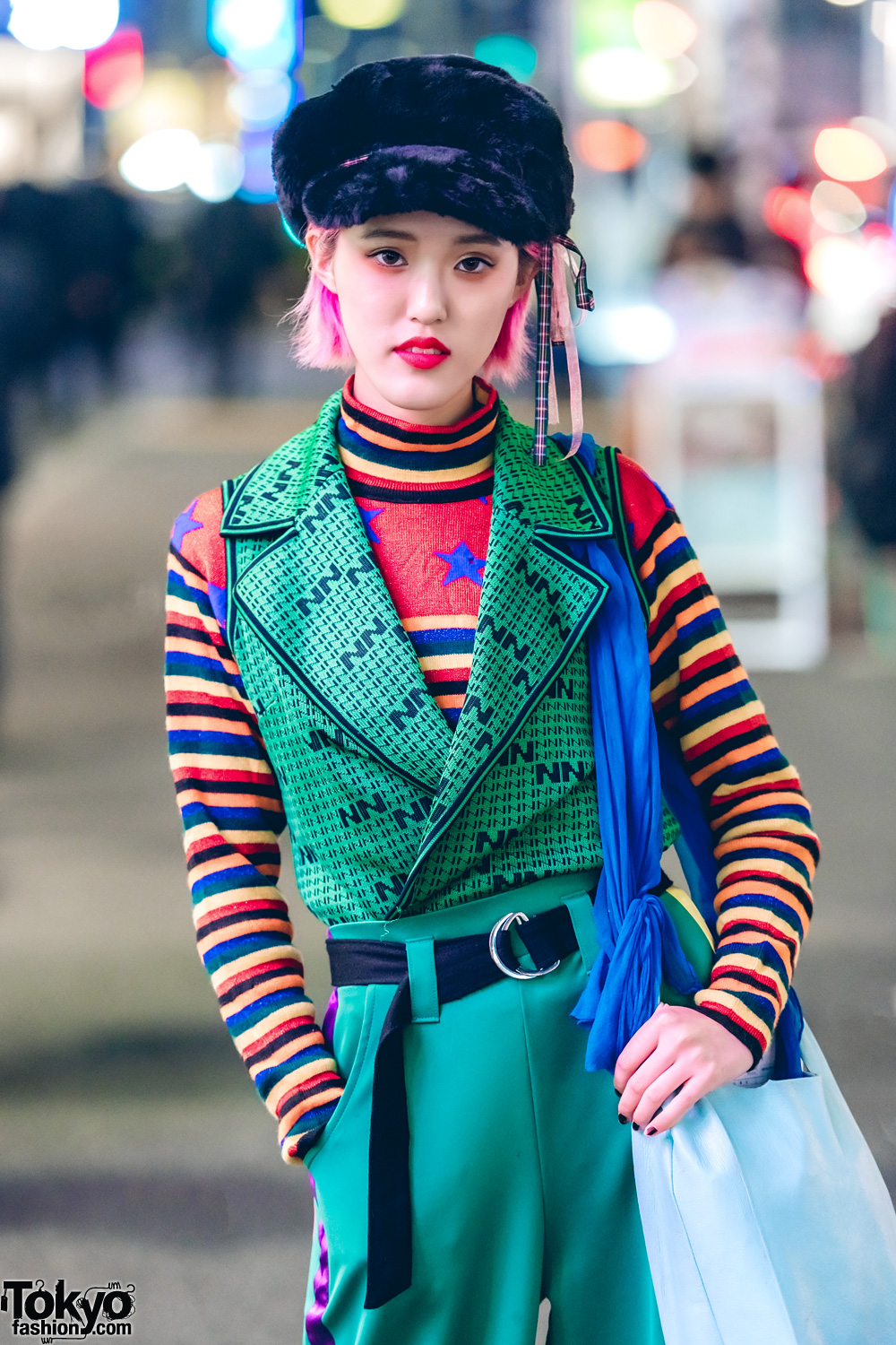 Harajuku Girl in Green Resale Street Style w/ RRR by Sugar Spot Factory
