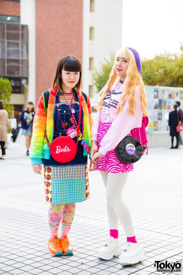Bunka Fashion College Girls in Colorful Mixed Prints & Pink Fashion w/ Peco Club, Angel Blue, 6%DokiDoki, Nakano Ropeway, Decotrand, Dream Date & Yosuke