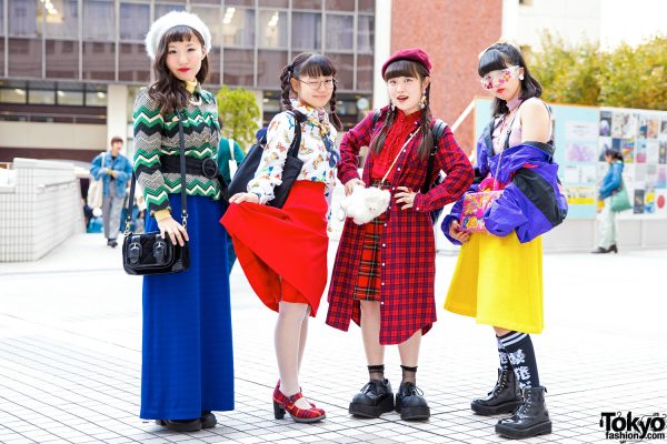 Tokyo Girls in Bold Colors & Prints w/ Ashinaga Ojisan, San-Biki No Koneko, Thank You Mart, YSL, Hermes, Kinji Harajuku, Never Mind the XU, Swimmer & Faith Tokyo