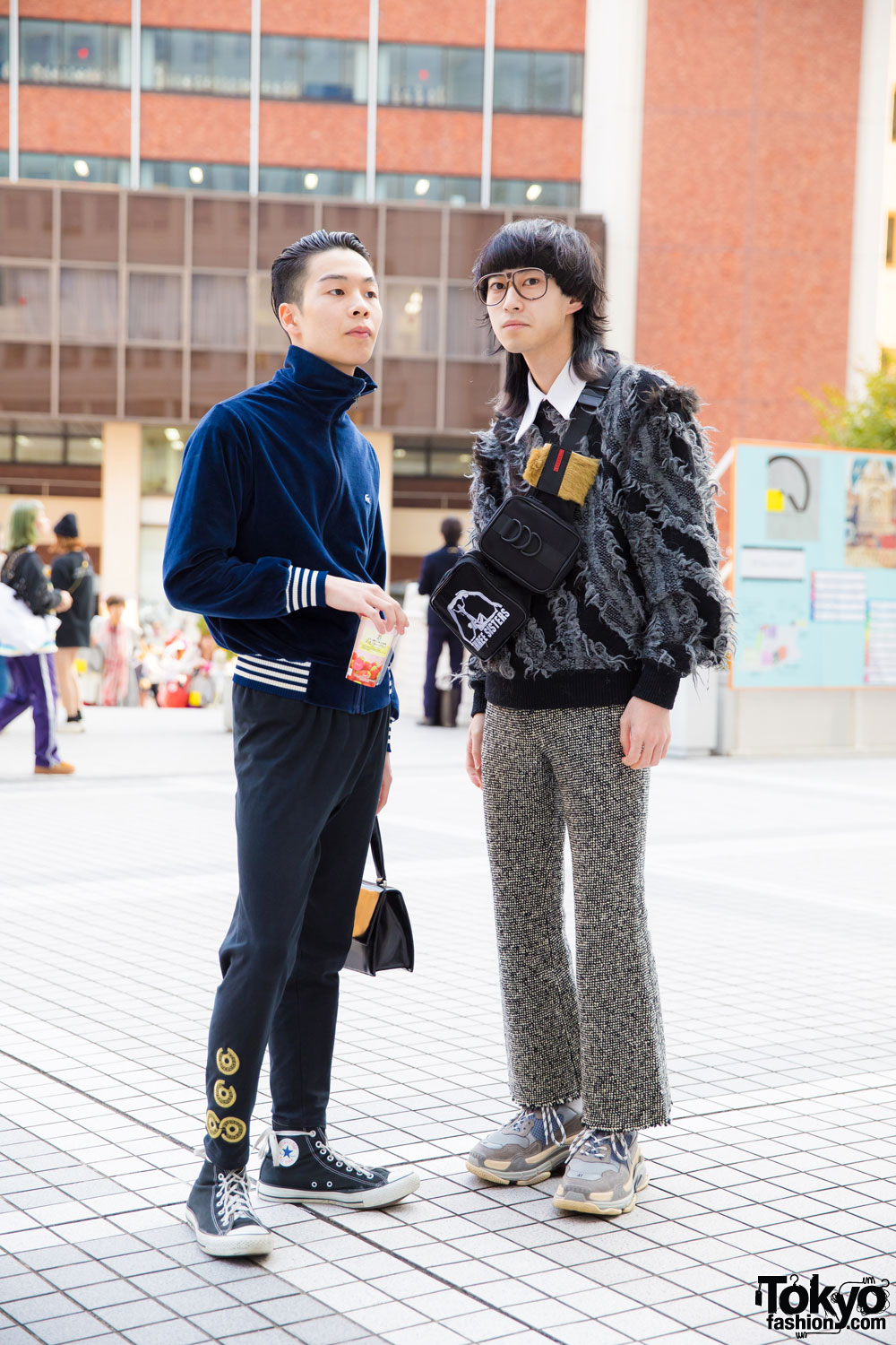 Tokyo Guys in Sweater Street Fashion w/ 70s Lacoste, Converse, Tricot Comme des Garcons, Issey Miyake, Balenciaga & Pameo Pose