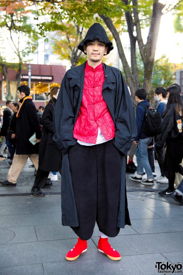 Red & Black Japanese Streetwear Style w/ Issey Miyake, Comme Des Garcons & Gosha Rubchinskiy