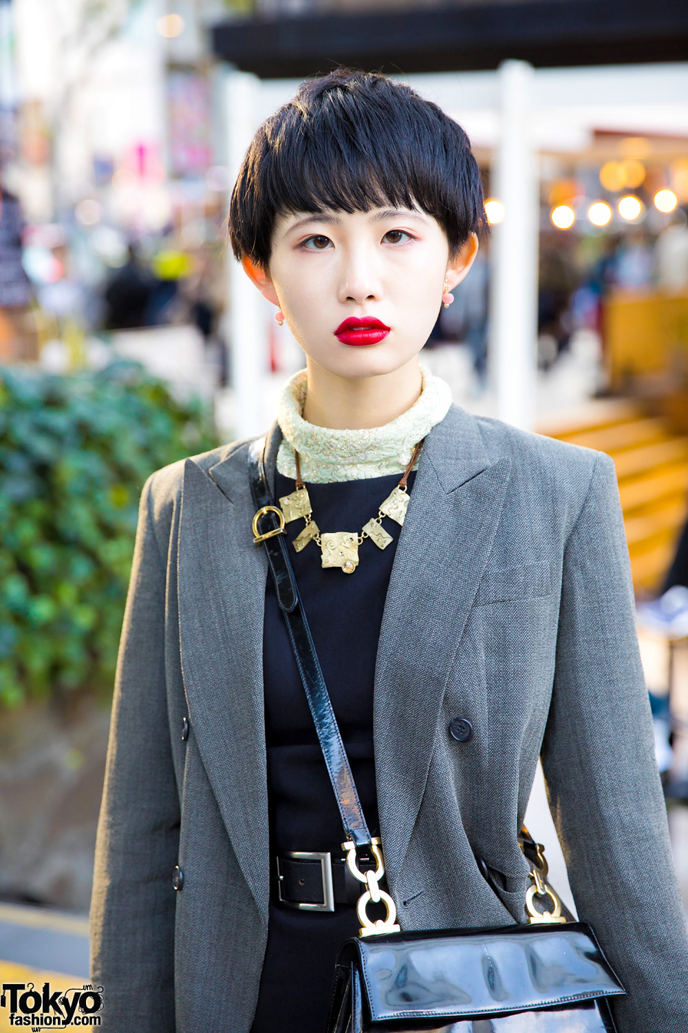 Stylish Harajuku Girl w/ The Four-Eyed Tokyo Blazer, Black Dress ...