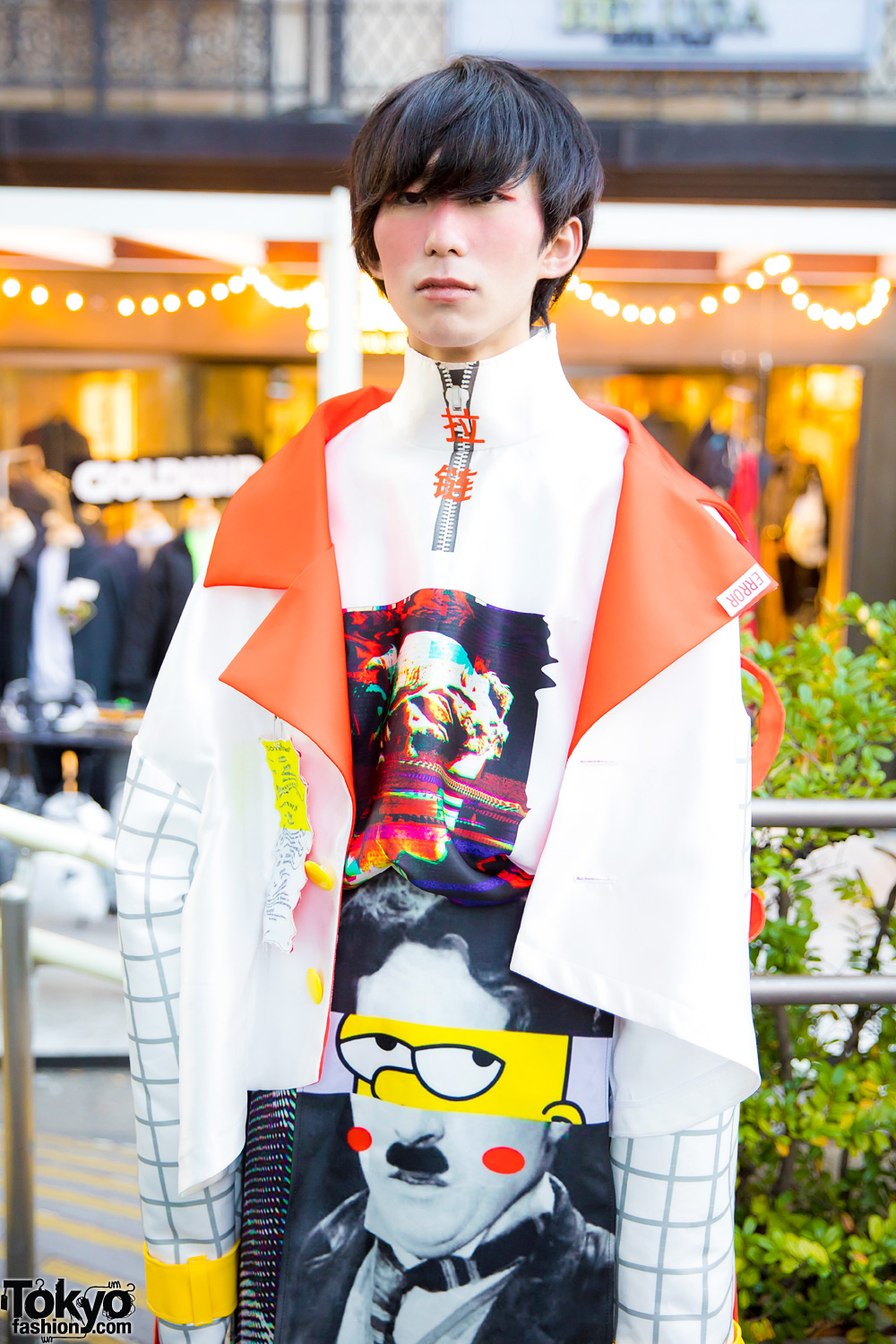 Avant-Garde Japanese Street Style w/ Long Graphic Jacket by Seki 