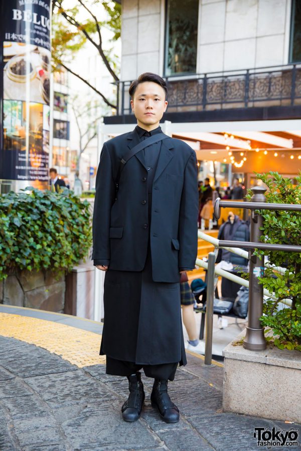 All Black Street Fashion in Harajuku w/ Y’s For Men, Ground Y, So-So & Y-3