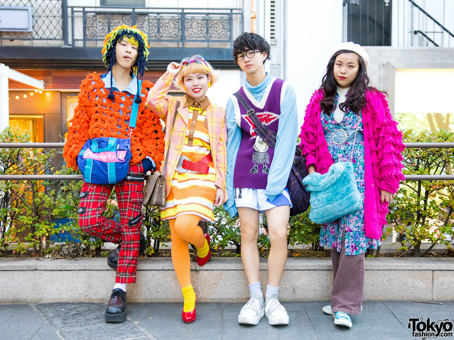 Colorful Group Tokyo Street Fashion w/ Dog Harajuku, Gucci, Tokyo Bopper, Kinji, Christopher Nemeth, Mode Off & Tommy Hilfiger