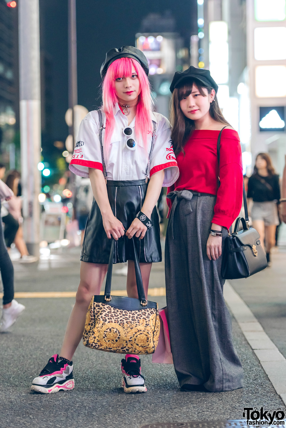 Night Time Street Fashion in Harajuku w/ Never Mind The XU, Hellcat Punks, Bubbles, Gianni Versace, Nyulycadelic & Samantha Vega