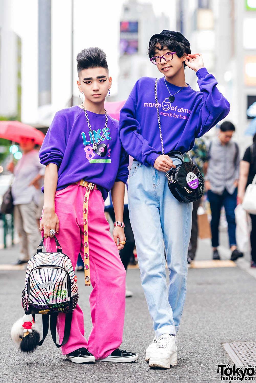 Purple Sweater Fashion Styles by Harajuku Guys w/ Peco Club, Romantic Standard, Vans, Nishikaigan & Yosuke