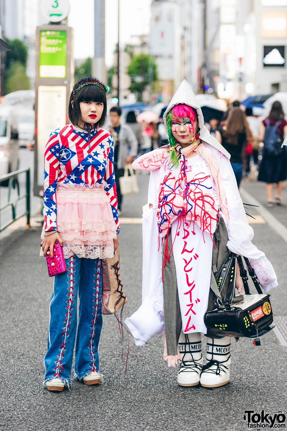 Harajuku Girls in Statement Street Outfits w/ Haruno, Dog Harajuku, Faith Tokyo, Chinpira, Fuki, Disaster Prevention & Nude Trump