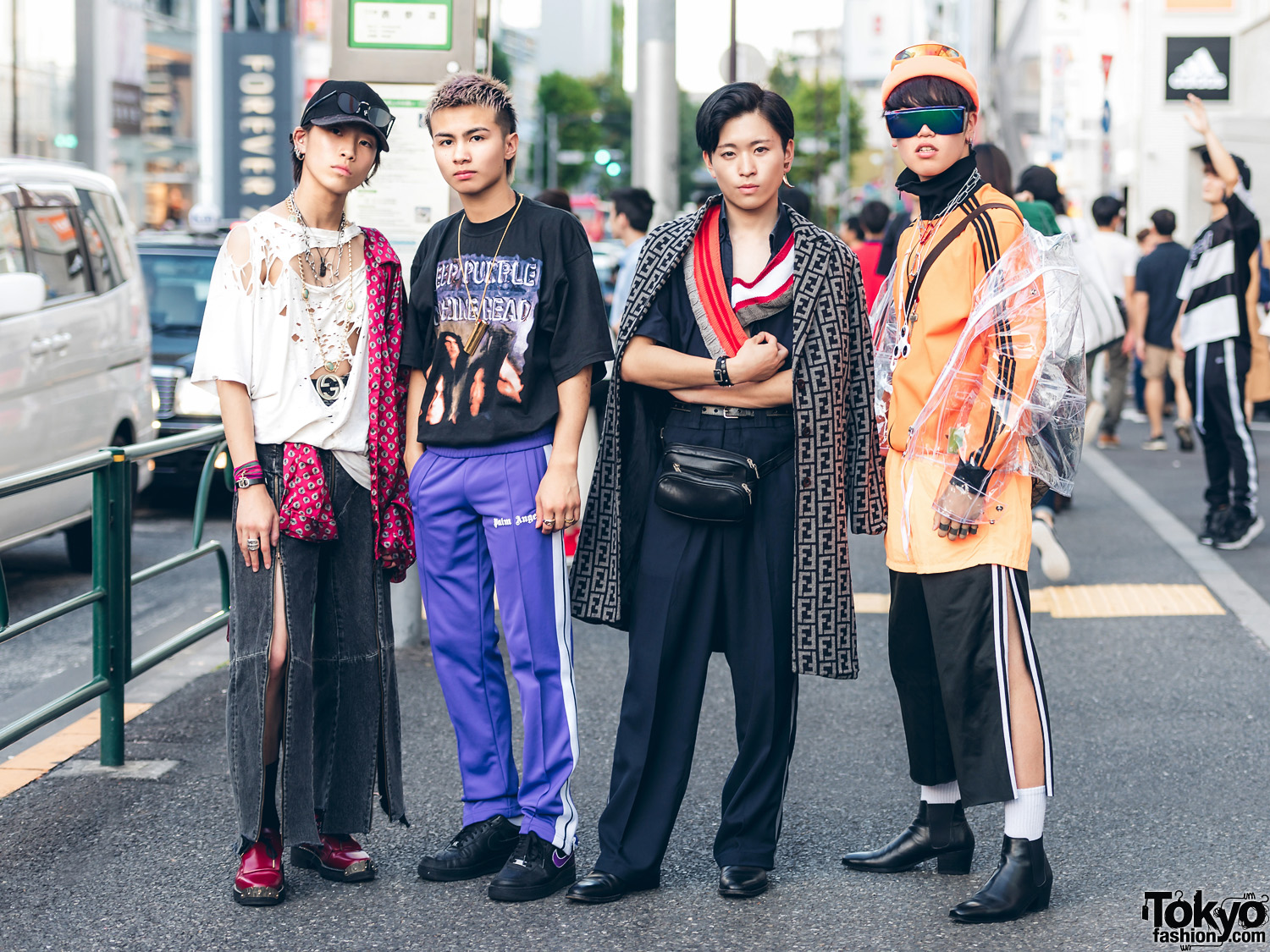 Harajuku Guys in Streetwear Looks w/ Vetements, Balenciaga, Hip Hop, Palm Angels, Nike, Fendi, Facetasm, YSL, Adidas, Abalone & LAD Musician
