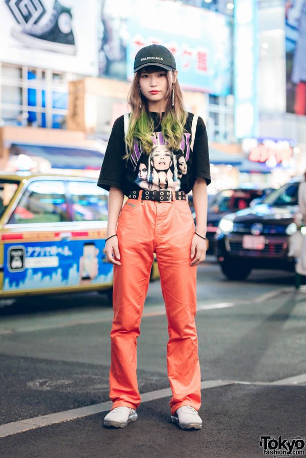 Curly-Haired Harajuku Girl in Casual Street Fashion w/ MISBHV, Ferrari, Nike Air Vapormax, UNIF & Balenciaga