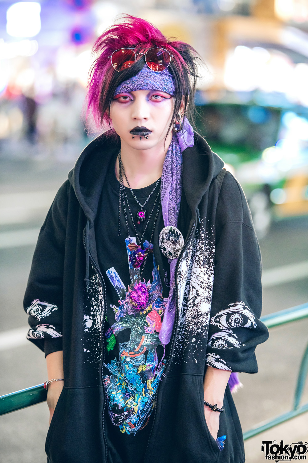 Japanese Designer w/ Pink Hair, Dark Harajuku Street Fashion & Handmade ...