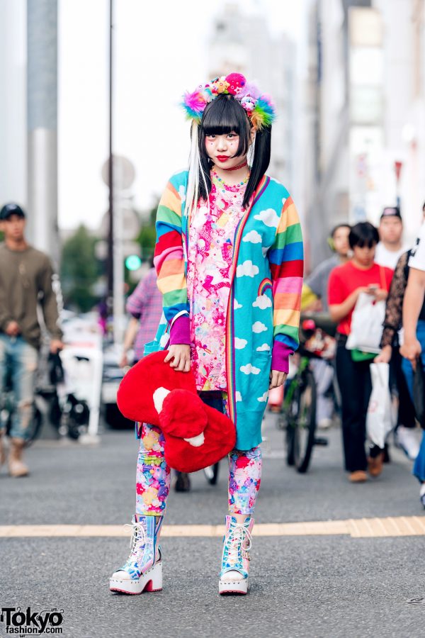 Kawaii Mixed Prints Harajuku Fashion in Tokyo w/ Galaxxxy, 6%DOKIDOKI, Merry Jenny, Yosuke & Handmade Headpiece