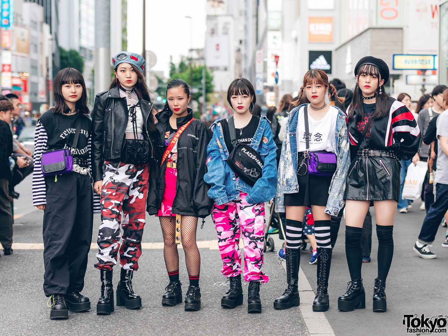 Harajuku Teen Girl Squad in Modern Japanese Streetwear Styles