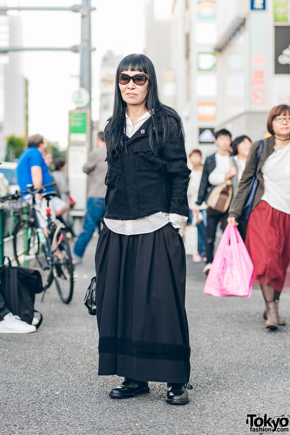 Minimalist Japanese Street Style w/ Yohji Yamamoto Layered Tops, Maxi Skirt & Buckle Boots