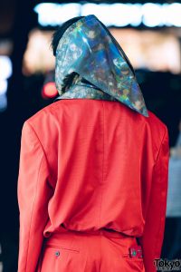 Harajuku Guy in All-Red Hooded Japanese Streetwear from Tokyo Vintage ...