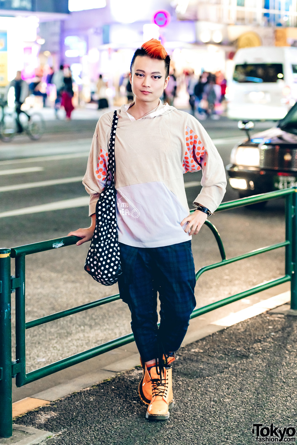 Japanese DJ Ohshi Uemoto in Casual Streetwear Fashion w/ MilkBoy, Vivienne Westwood & Dr. Martens