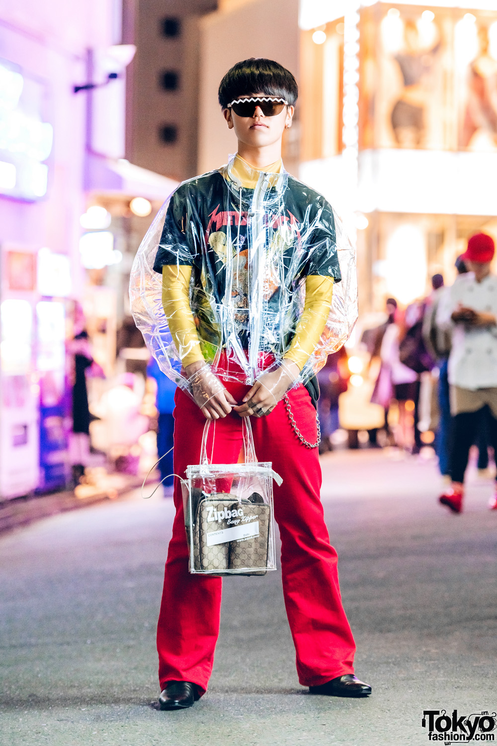 Japanese Streetwear in Harajuku w/ Avalone See Through Jacket, Metallica Tee & LAD Musician Boots