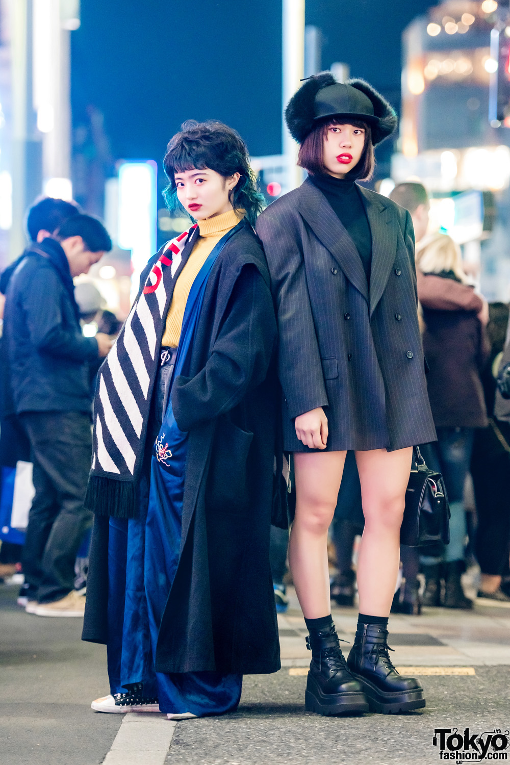 Harajuku Girls in Edgy Street Styles w/ Off-White, Kaka Vaka, Demonia, Pameo Pose, Armani & Benetton