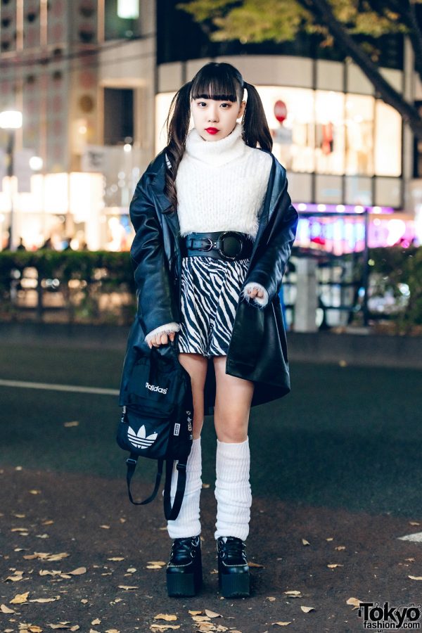 Monochrome Minimalist Fashion in Harajuku w/ Dolls Kill, Kinji, Chicago & Adidas