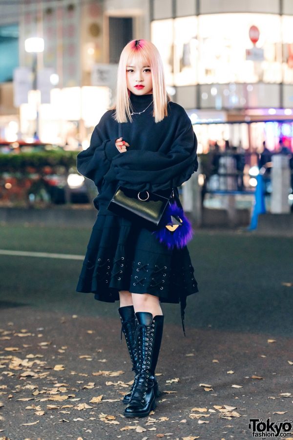 Two-Tone Hair & Dark Fashion in Harajuku w/ Bubbles & Vivienne Westwood