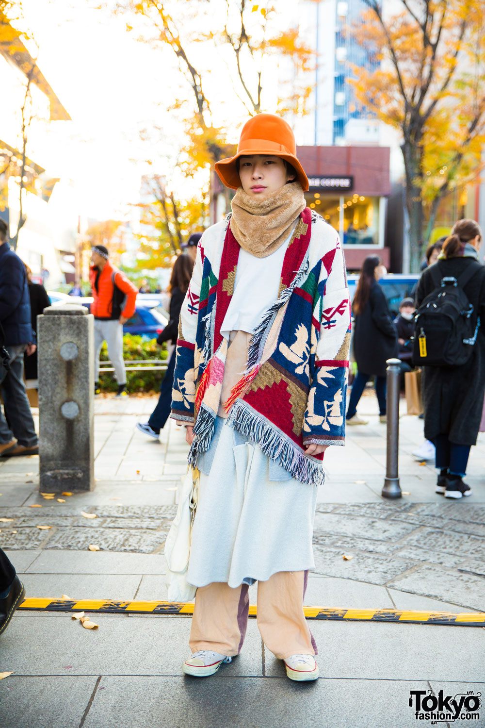 Harajuku Guy in Eclectic Street Fashion w/ Sneeuw, Ganryu, Converse & Comme Des Garcons