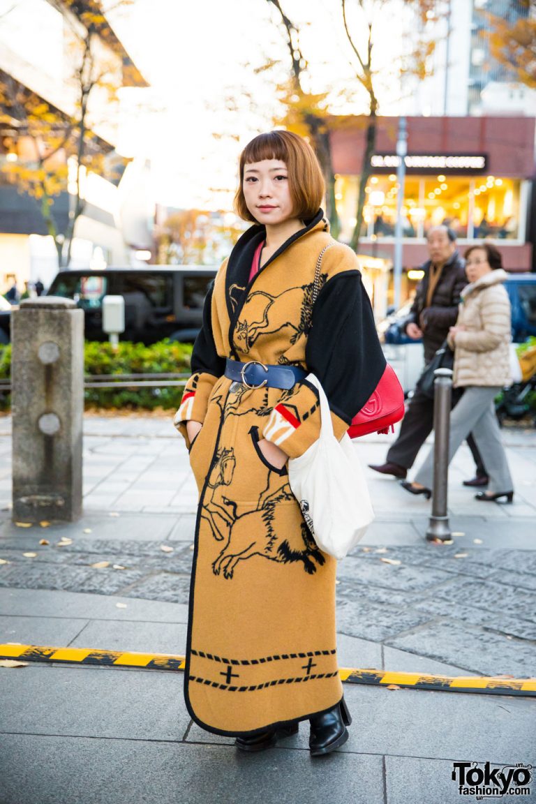 Harajuku Girl In Stylish Vintage Street Fashion W Zara Gucci And Maison