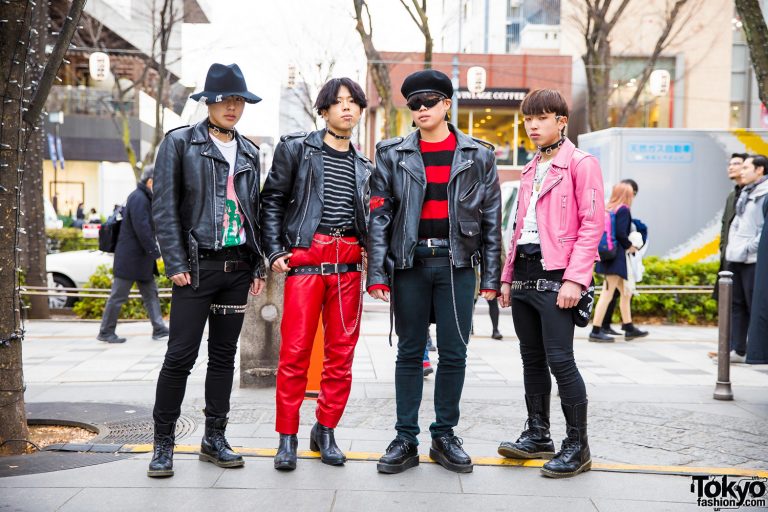 Harajuku Guys in Leather Jackets & Skinny Pants Streetwear w/ Dr ...