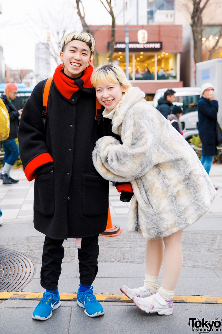 Happy Harajuku Duo in Winter Street Styles w/ Faux Fur Coat, The Virgin ...