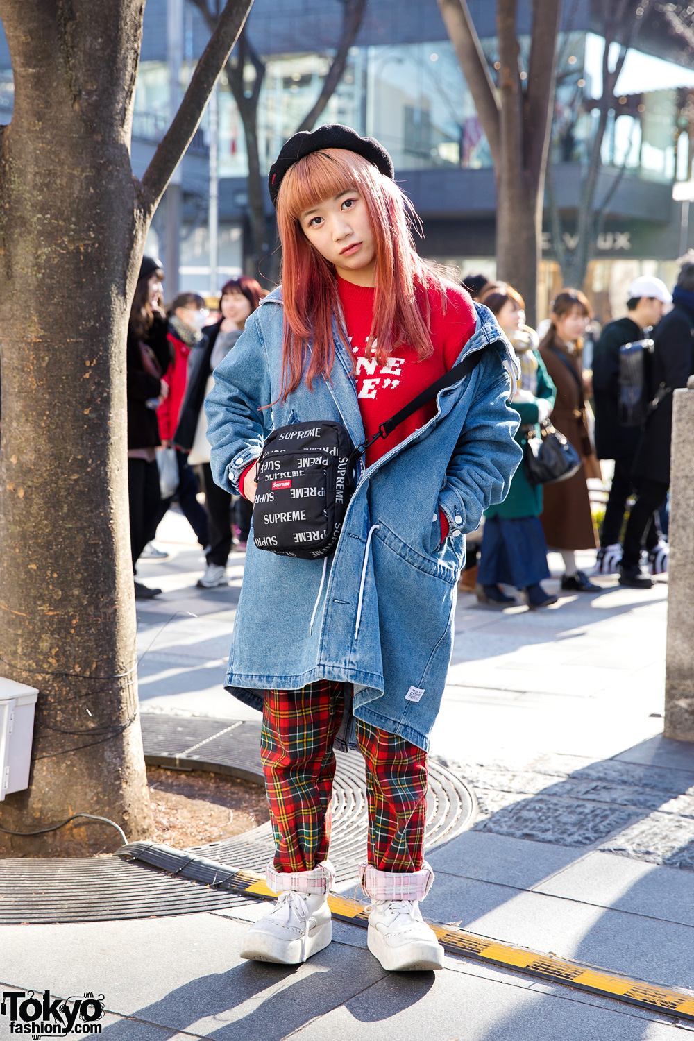 Karin of Tempura Kidz in Funky Harajuku Street Style w/ Aymmy in the Batty Girls, Supreme & Tokyo Bopper