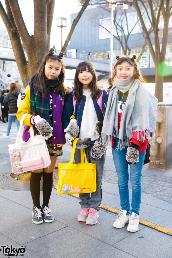 Harajuku Teen Trio in Cute Winter Fashion Styles w/ Anap Girl, Thank You Mart, Lovetoxic, H&M, Gap, GU, WC, Nike, Asoko, Repipi Armario, Adidas, Zara & New Balance