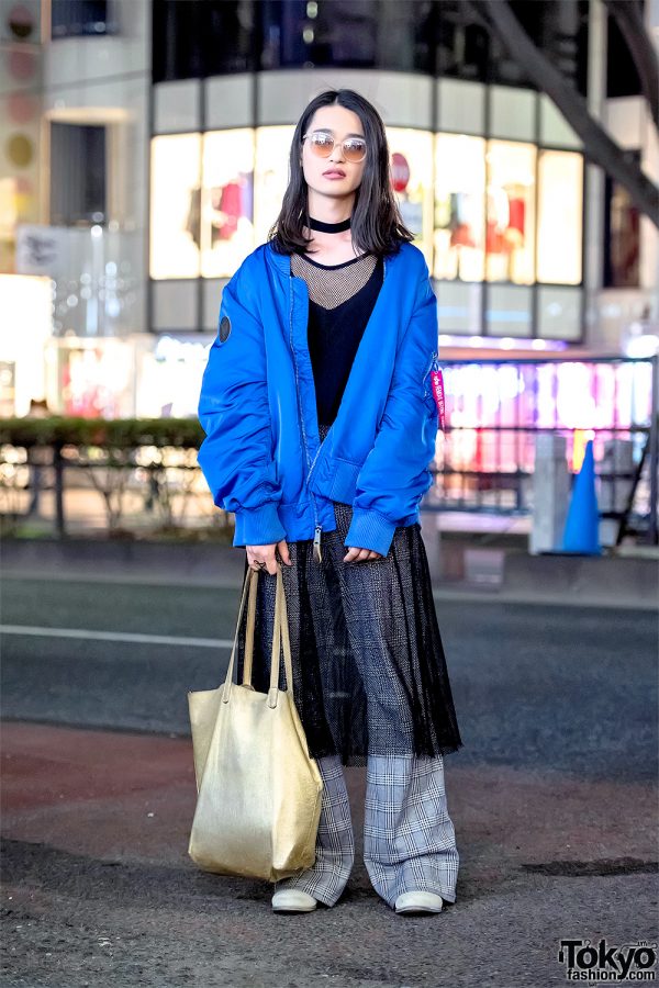 Harajuku Street Style w/ Alpha Industries Bomber Jacket, Celine Wide Leg Pants & Sunsea Shoes