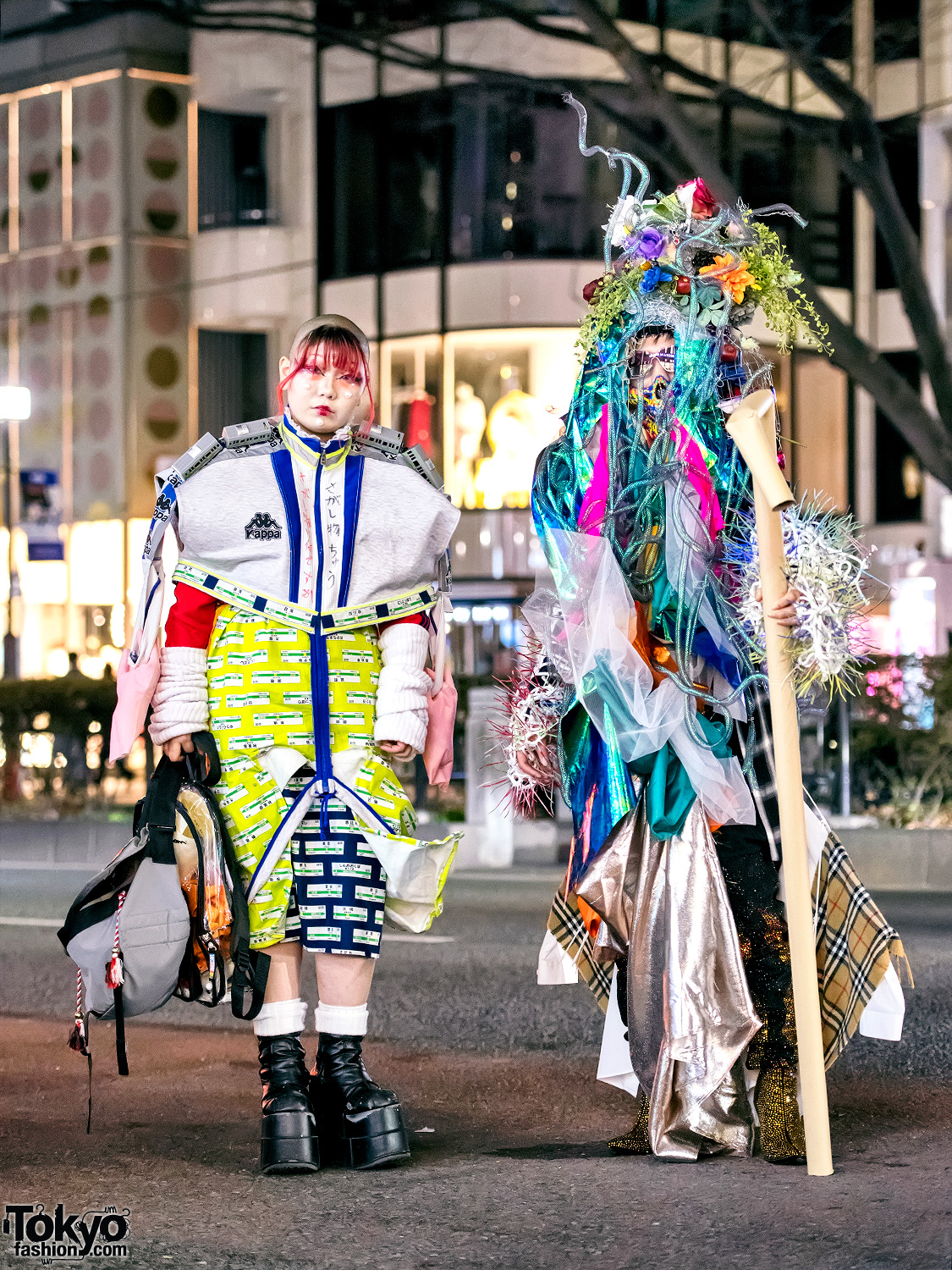 Handmade & Remake Japanese Street Styles w/ Flower Headdress, Model Trains & Platform Boots