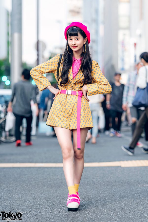 Japanese Model/Actress in Vintage Color-Coordinated Street Fashion