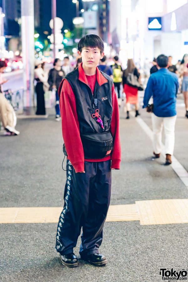 Casual Sporty Look in Harajuku w/ Fila, Lee, Manhattan, Kappa, Dr. Martens & Rat Fink Lighter Holder