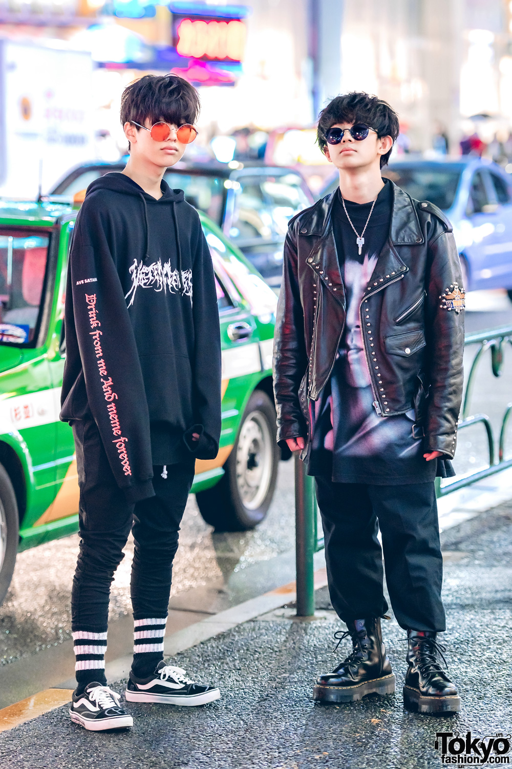 Harajuku Teens in Black Menswear Street Style w/ Vans, Uniqlo, H&M, Vetememes, Never Mind the XU & Dr. Martens