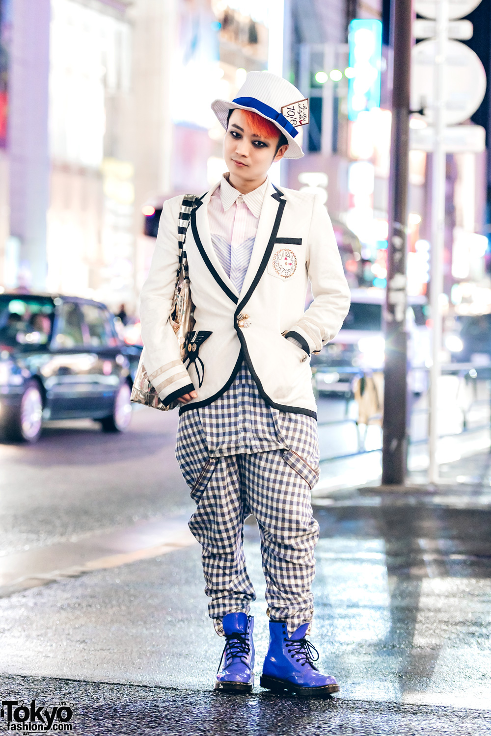 Japanese DJ in Mad Hatter Inspired Harajuku Street Style w/ Malko Malka & Dr. Martens