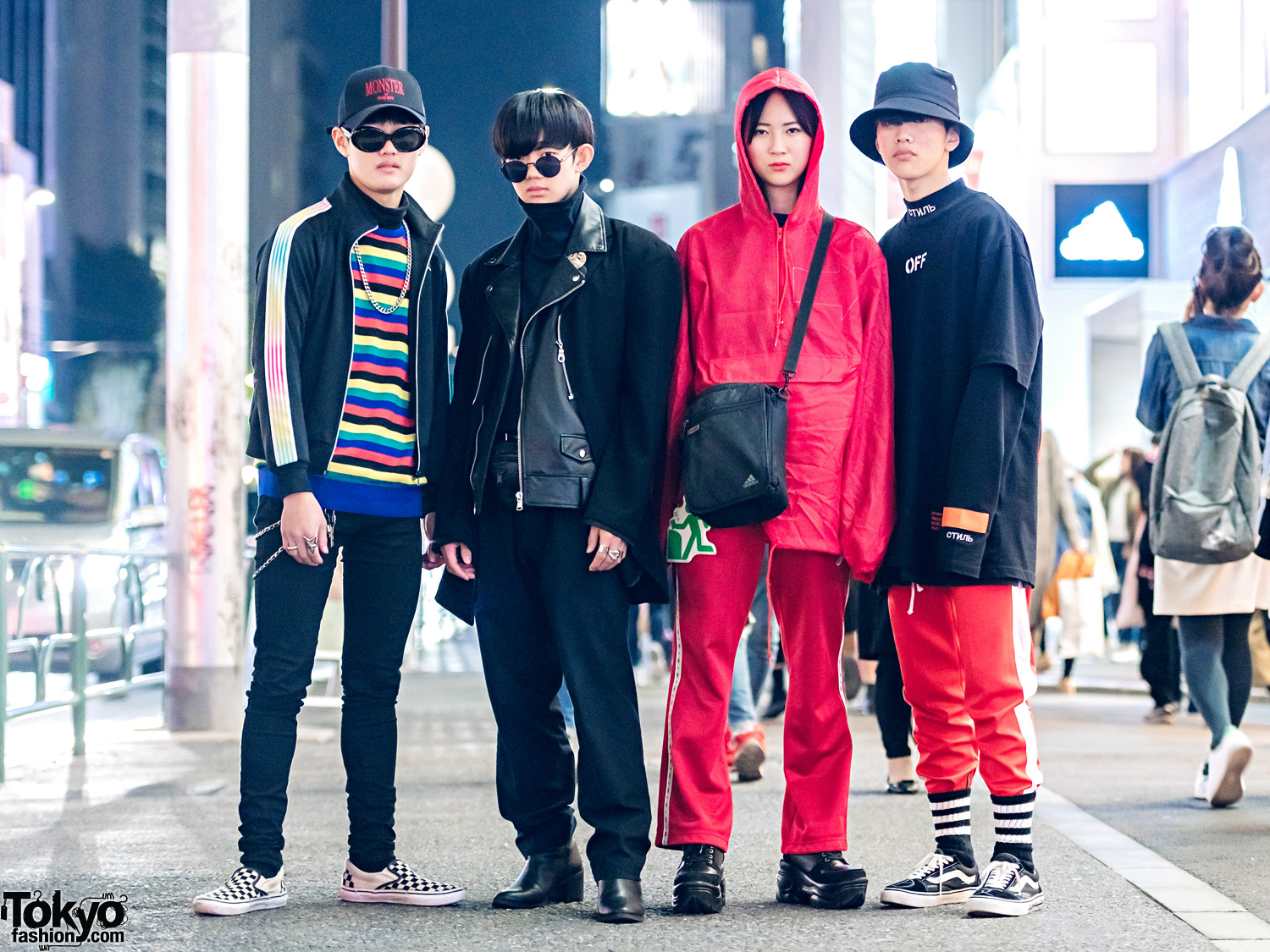 Harajuku Teen Group in Modern Japanese Streetwear Fashion