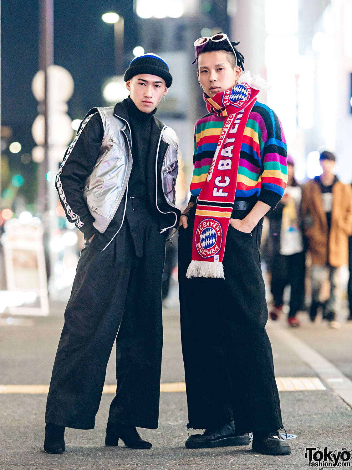 Harajuku Duo in Stylish Menswear Vintage Street Fashion