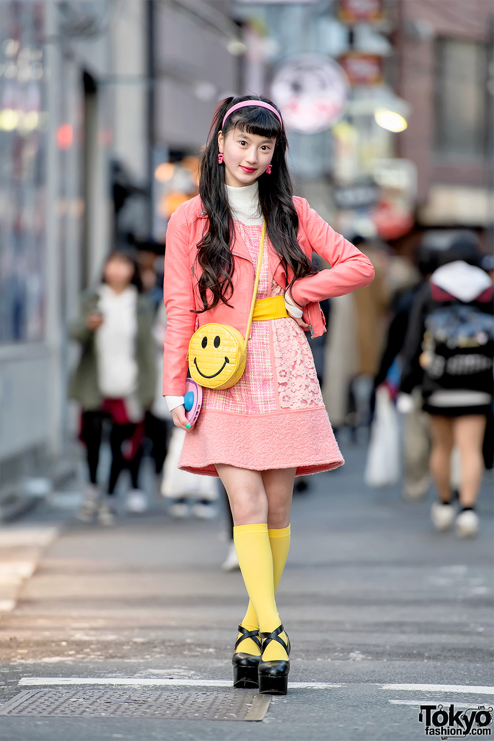 Japanese Model in Colorful Retro Street Style w/ RRR Showroom, Kinji Harajuku, WEGO & Chanel