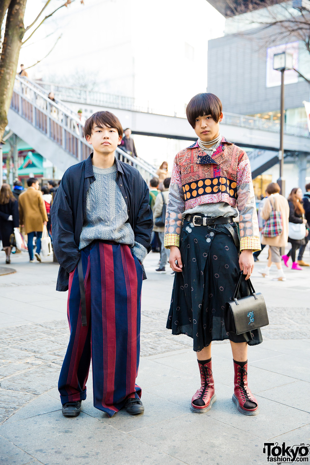 Japanese Mixed Prints Streetwear w/ Issey Miyake, Christian Dior, Converse, Jean Paul Gaultier, Dr. Martens, Levi's & Y's